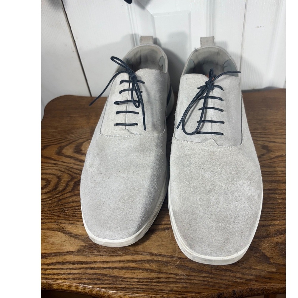 Wolf &‎ Shepherd Gray Suede Leather Lace Up Dress Shoes Comfort Size 11.5M